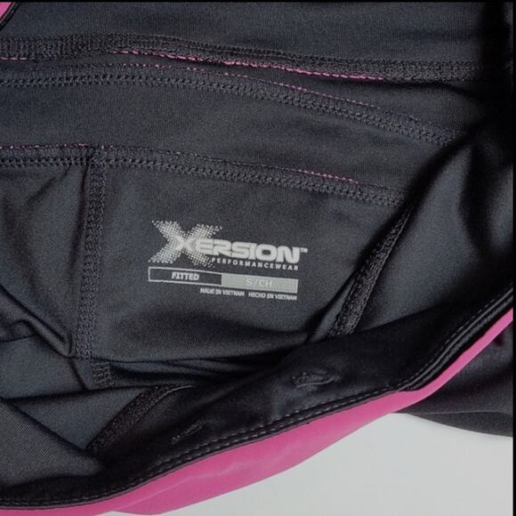 Xersion Black with Pink Stripes Capri Crop Running Athletic Legging - size small - Picture 7 of 7